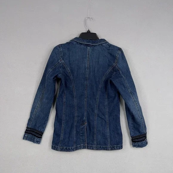 Lauren Jeans Ralph Lauren Jacket Womens Small Denim Military Double Breasted Y2K - Picture 7 of 12
